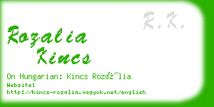 rozalia kincs business card